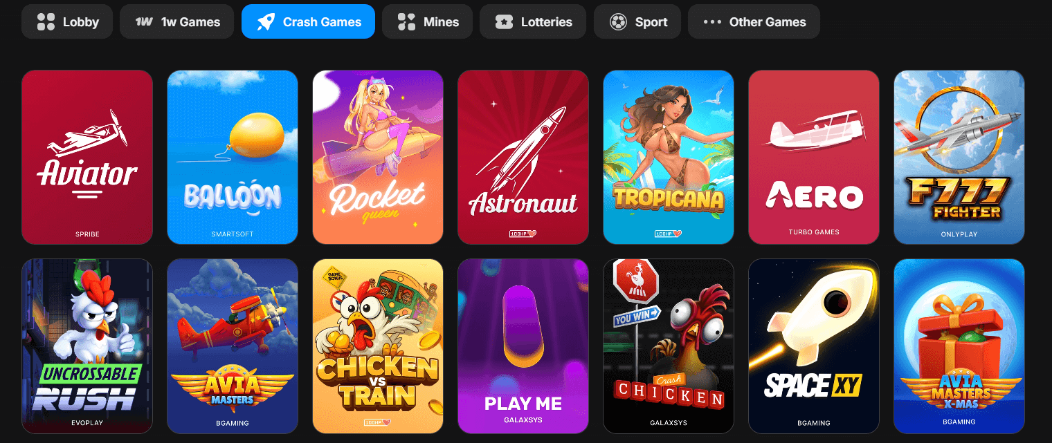 Каталог с оригинални казино игри в 1win: Lucky Jet, Rocket Queen, Mines, Poker и Blackjack за залагане